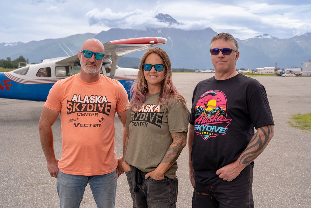 Alaska Skydive Center owners — Shannon, Tara, and Jason
